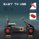 Kids Pedal Go Kart, with Adjustable Seat, Inflatable Tyres - Red