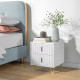 Elegant Chest of Two Drawers - White/Gold-Tone