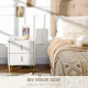Elegant Chest of Two Drawers - White/Gold-Tone