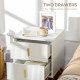 Elegant Chest of Two Drawers - White/Gold-Tone