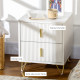 Elegant Chest of Two Drawers - White/Gold-Tone