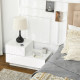 High Gloss Front Bedside Table with Drawers Nightstand with RGB LED Light and Remote for Bedroom Living Room White