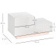 High Gloss Front Bedside Table with Drawers Nightstand with RGB LED Light and Remote for Bedroom Living Room White