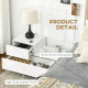 High Gloss Front Bedside Table with Drawers Nightstand with RGB LED Light and Remote for Bedroom Living Room White