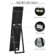 Full Length Mirror for Bedroom, Free Standing Dressing Mirror, Wall Mirror for Living Room, 37 x 154 cm, Black