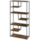 Industrial Bookcase Shelf, 6 Tier Metal Shelving, Storage Shelves for Living Room, Home Office, Bedroom, Rustic Brown