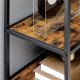 Industrial Bookcase Shelf, 6 Tier Metal Shelving, Storage Shelves for Living Room, Home Office, Bedroom, Rustic Brown