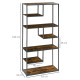 Industrial Bookcase Shelf, 6 Tier Metal Shelving, Storage Shelves for Living Room, Home Office, Bedroom, Rustic Brown