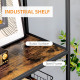 Industrial Bookcase Shelf, 6 Tier Metal Shelving, Storage Shelves for Living Room, Home Office, Bedroom, Rustic Brown