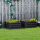 Outsunny Set of Two 60 x 60cm Steel Planter Boxes - Grey