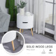 3-Tier Coffee Table, Round End Table with 2 Hidden Compartments and Detachable Tray, Side Table with Storage for Living Room, Se