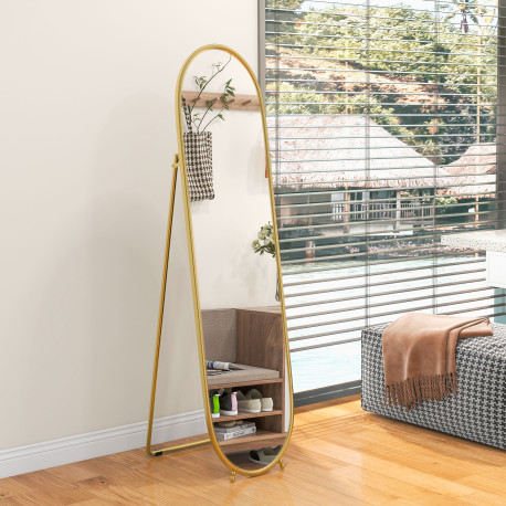 Two-Way Curved Full Length Mirror - Gold Tone