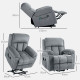 Eight Massage Point Electric Reclining Lift Chair, with Remote - Grey