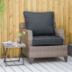 Outsunny Outdoor Seat and Back Cushion Sets, 63L x 55W x 15Dcm Olefin Patio Deep Seating Chair Fade Resistant Replacement Cushio