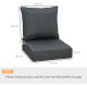 Outsunny Outdoor Seat and Back Cushion Sets, 63L x 55W x 15Dcm Olefin Patio Deep Seating Chair Fade Resistant Replacement Cushio