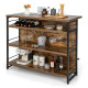 Industrial Home Bar Unit with 3 Open Shelves