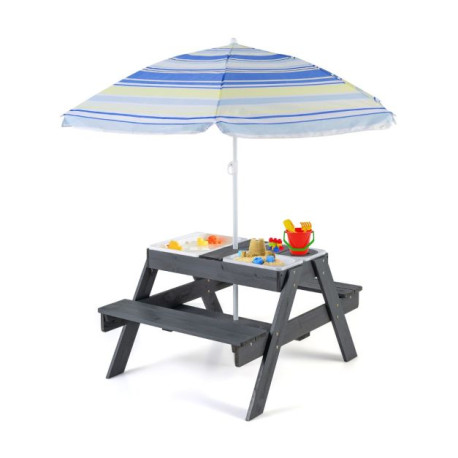Kids 4-in-1 Sand and Water Table with Removable Boxes and Umbrella