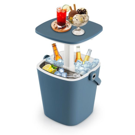 Portable Cooler Side Table with Handle and Bottle Opener