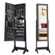 Freestanding Jewelry Cabinet with Full-Length Mirror and Drawers