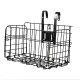Foldable Bike Front Rear Basket Metal Bicycle Handlebar Shopping Carrier for Cycling - Black