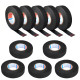 10 Rolls Wiring Loom Tape Harness Tape Adhesive Cloth Fabric 15m*18.5mm - Black