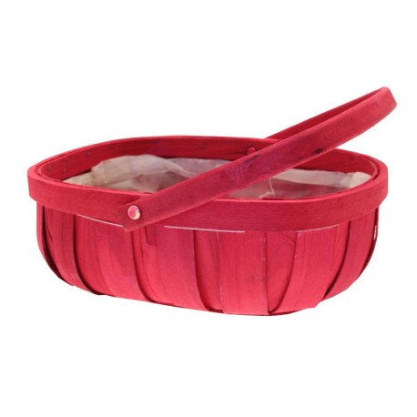 Red Softwood Trug & Folding Handle 24.5cm