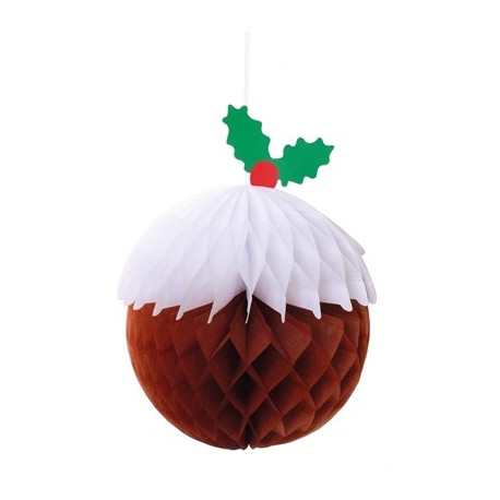 Honeycomb Christmas Pudding Decoration (3 Pack)