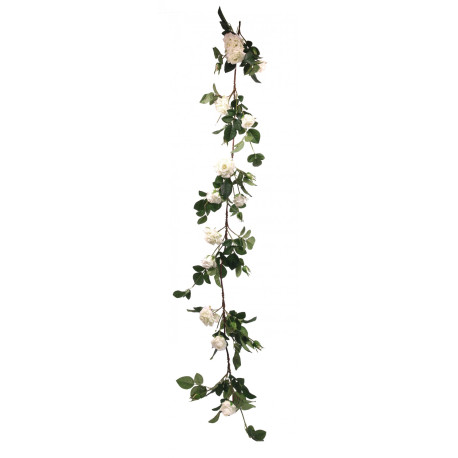 Luxury White Rose Garland 1.8m