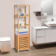 140cm Tall Bathroom Cabinet, Freestanding Storage Unit w/ 3 Shelves, Utility Organiser Cupboard for Home Kitchen