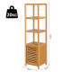 140cm Tall Bathroom Cabinet, Freestanding Storage Unit w/ 3 Shelves, Utility Organiser Cupboard for Home Kitchen