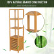 140cm Tall Bathroom Cabinet, Freestanding Storage Unit w/ 3 Shelves, Utility Organiser Cupboard for Home Kitchen