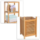 140cm Tall Bathroom Cabinet, Freestanding Storage Unit w/ 3 Shelves, Utility Organiser Cupboard for Home Kitchen