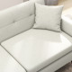 165cm 3 Seater Sofa for Living Room, Modern Fabric Couch, Tufted Small Couch Sofa Settee with Steel Legs and 2 Storage Pockets f