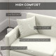 165cm 3 Seater Sofa for Living Room, Modern Fabric Couch, Tufted Small Couch Sofa Settee with Steel Legs and 2 Storage Pockets f