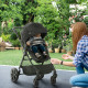 Foldable Baby Stoller, with Reclining Backrest, Adjustable Canopy, for Ages 0-36 Months - Black
