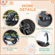 Foldable Baby Stoller, with Reclining Backrest, Adjustable Canopy, for Ages 0-36 Months - Black