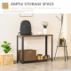 Industrial Console Table，Entryway Table w/Bottom Mesh Shelf Metal Frame Vintage Sofa Table for Hallway, Living Room, Rustic Brow