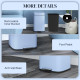 20L Modern Boxy Metal Home Kitchen Bin - Light Blue