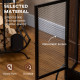 3-Panel Folding Fireplace Screen with Door, Freestanding Spark Guard, Metal Mesh Fireguard, Black