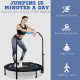 40&quot; Foldable Mini Fitness Trampoline, with Adjustable Foam Handle, Blue