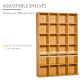 CD Storage Unit with Adjustable Shelves, 89 x 130.5 cm, Beech Wood Finish