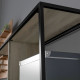 Four Split-Shelf Minimalistic Bookcase - Grey/Black