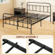 King Size Minimalistic Metal Bed Frame - Black