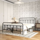 King Size Minimalistic Metal Bed Frame - Black