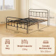 King Size Minimalistic Metal Bed Frame - Black