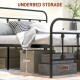 King Size Minimalistic Metal Bed Frame - Black