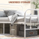 King Size Minimalistic Metal Bed Frame - White