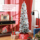 6ft Artificial Snowy Pencil Christmas Tree - White