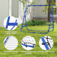 Adjustable Rebounder Net Kickback Target Goal for Teens Adults Training, Blue
