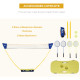 Portable Folding Badminton Net Set with 4 Badminton Rackets and 2 Nylon Shuttlecocks, for Adults Kids Indoor Outdoor Exercise Tr